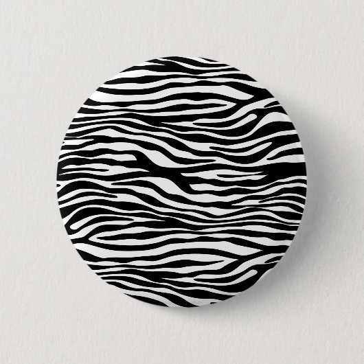 Badge Rond 5 Cm Zebra Print, Zebra Stripes, Noir Et Blanc (Devant)
