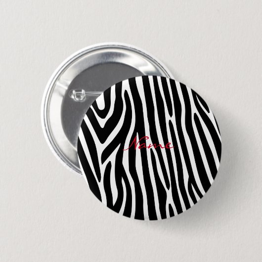 Badge Rond 5 Cm Zebra Stripes Motif Thunder_Cove (Devant & derrière)