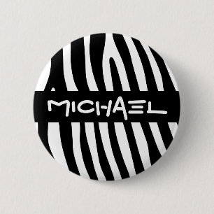 Badge Rond 5 Cm Zebra stripes pattern black & white + your ideas
