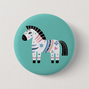 Badge Rond 5 Cm Zèbre