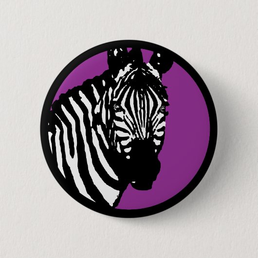 Badge Rond 5 Cm zèbre. (Devant)
