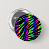 Badge Rond 5 Cm zèbre arc-en-ciel (Devant & derrière)