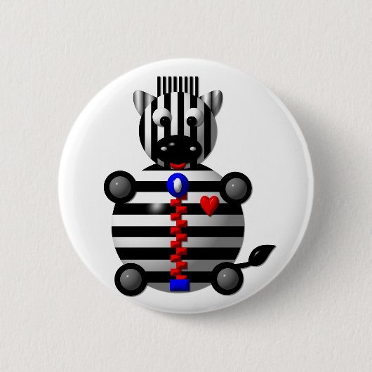 Badge Rond 5 Cm Zèbre avec fermeture éclair (Devant)