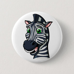 Badge Rond 5 Cm Zèbre de bande dessinée