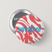 Badge Rond 5 Cm Zèbre LtPink (Devant & derrière)