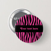 Badge Rond 5 Cm Zèbre rose chic (Devant & derrière)