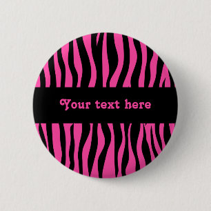 Badge Rond 5 Cm Zèbre rose chic