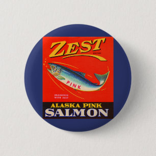 Badge Rond 5 Cm Zest rose saumon des années 1930 étiquette