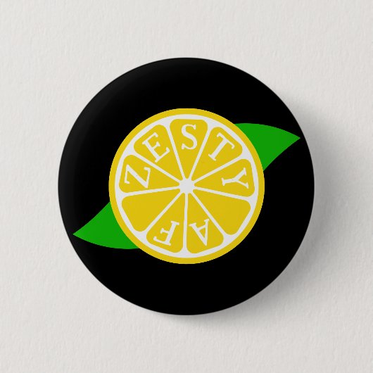 Badge Rond 5 Cm Zesty AF - tranche de citron (Devant)