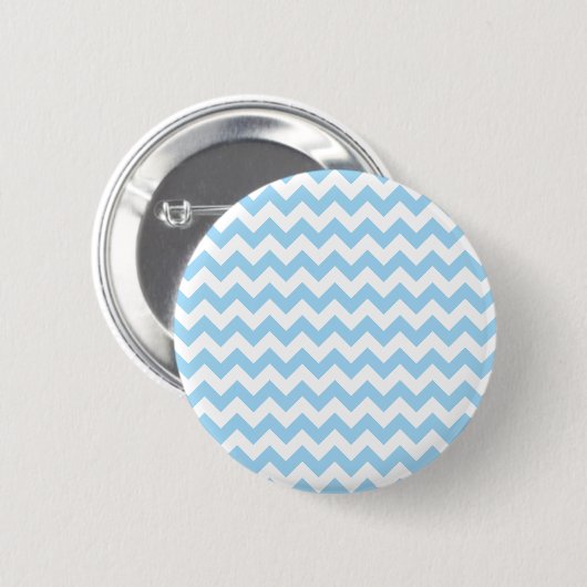 Badge Rond 5 Cm Zigzag bleu, Chevron bleu, Motif géométrique (Devant & derrière)