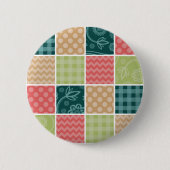 Badge Rond 5 Cm Zigzag, Chevron, En vichy, Pois, Patchwork (Devant)