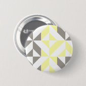 Badge Rond 5 Cm ZigZag géométrique jaune et argent (Devant & derrière)