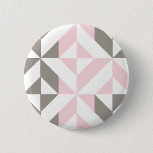 Badge Rond 5 Cm ZigZag géométrique rose et argent (Devant)