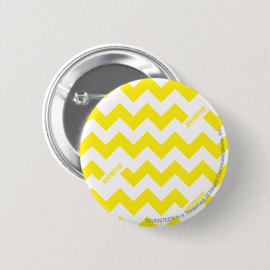 Badge Rond 5 Cm ZigZag Jaune (Devant & derrière)