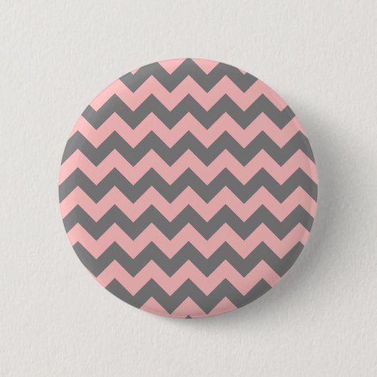 Badge Rond 5 Cm Zigzag rose et gris (Devant)