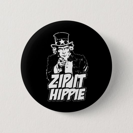 Badge Rond 5 Cm Zip It Hippie (Devant)