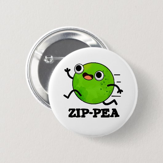 Badge Rond 5 Cm Zip pea Funny Zippy Pea Pun (Devant & derrière)
