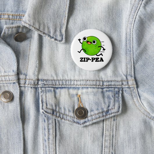 Badge Rond 5 Cm Zip pea Funny Zippy Pea Pun (En situation)