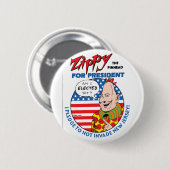 Badge Rond 5 Cm Zippy pour le Président ! (Devant & derrière)