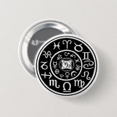 Badge Rond 5 Cm Zodiac - Capricorne Constellation (Devant & derrière)