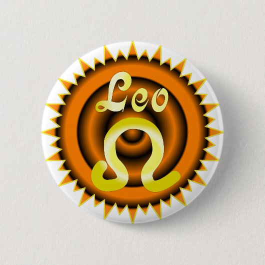 Badge Rond 5 Cm Zodiaque Lion (Devant)