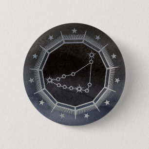 Badge Rond 5 Cm Zodiaque Sombre : Signe de Naissance Capricorne No