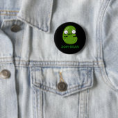 Badge Rond 5 Cm Zom-bean Drôle Halloween Zombie Bean Pun Dark BG (En situation)
