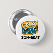 Badge Rond 5 Cm Zom beat Funny Halloween Zombie Drum Pun (Devant & derrière)