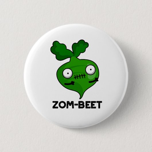Badge Rond 5 Cm Zom-beet drôle Halloween Zombie Beet Pun (Devant)