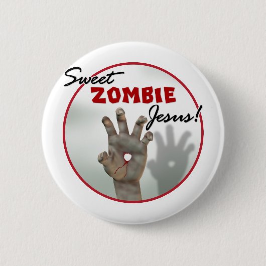 Badge Rond 5 Cm Zombi doux Jésus (Devant)