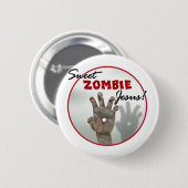 Badge Rond 5 Cm Zombi doux Jésus (Devant & derrière)