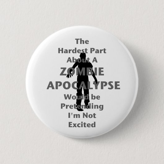 Badge Rond 5 Cm Zombi excité (Devant)