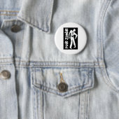 Badge Rond 5 Cm Zombi grossier de garçon (En situation)