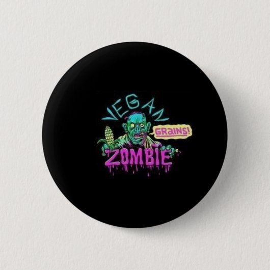Badge Rond 5 Cm Zombi végétalien (Devant)