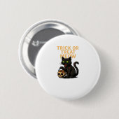 Badge Rond 5 Cm Zombie Chat - Tricoter ou traiter Meow Halloween D (Devant & derrière)