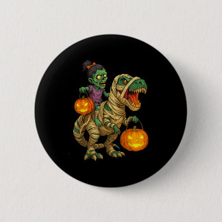 Badge Rond 5 Cm Zombie Girl Riding maman T Rex Halloween Kids Tri