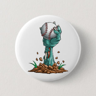 Badge Rond 5 Cm Zombie Hands Baseball Drôle Halloween Horreur