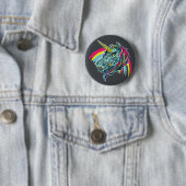 Badge Rond 5 Cm Zombie Unicorn (En situation)