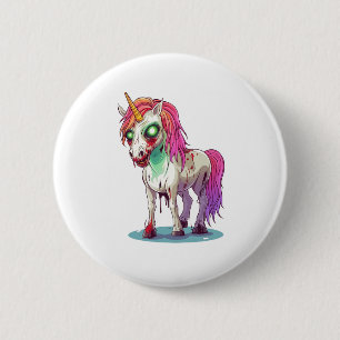 Badge Rond 5 Cm Zombie Unicorn