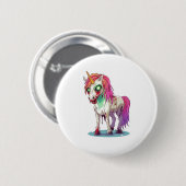 Badge Rond 5 Cm Zombie Unicorn (Devant & derrière)