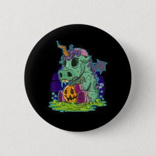 Badge Rond 5 Cm Zombie Unicorn Halloween Costume Fantôme-maman