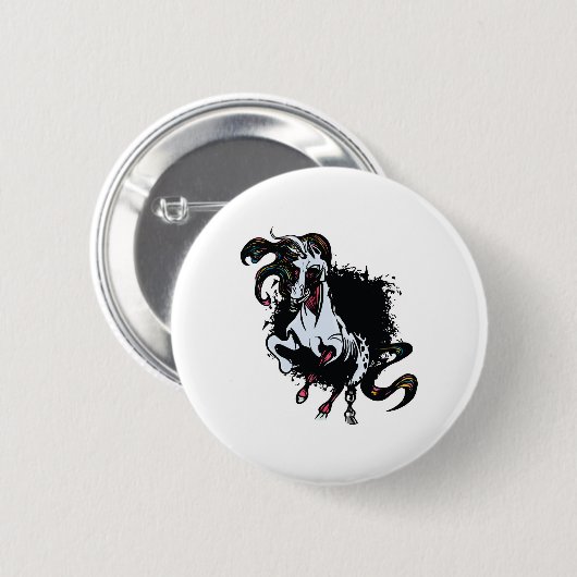 Badge Rond 5 Cm Zombie Unicorn Standing (Devant & derrière)