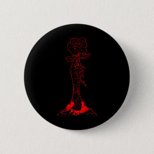 Badge Rond 5 Cm Zombiecore esthétique Zombie main Rouge Rose Squel