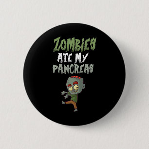 Badge Rond 5 Cm Zombies ont mangé mon pancréas T1d fille diabétiqu