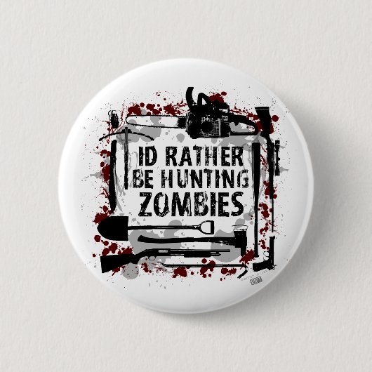 Badge Rond 5 Cm Zombis de chasse (Devant)