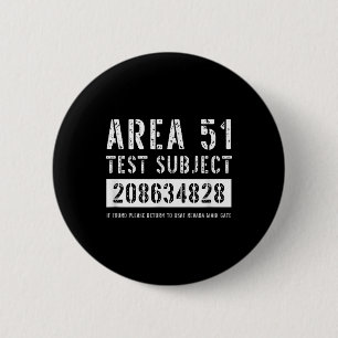 Badge Rond 5 Cm Zone 51 Objet de l'essai 4828 Enlèvement d'Aliens