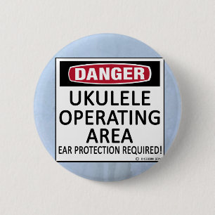 Badge Rond 5 Cm Zone d'exploitation Ukulele