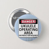 Badge Rond 5 Cm Zone d'exploitation Ukulele (Devant & derrière)
