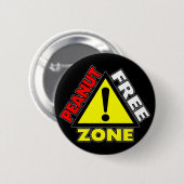 Badge Rond 5 Cm Zone franche d'arachide (allergie d'arachide) (Devant & derrière)