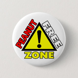 Badge Rond 5 Cm Zone franche d'arachide (allergie d'arachide)